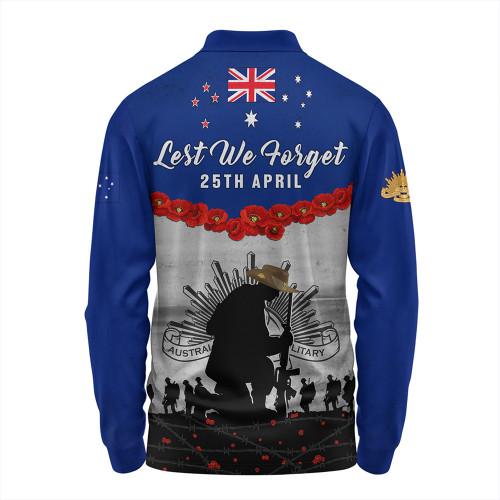 Australia Long Sleeve Polo Shirt Anzac Day Lest We Forget Honoring The Anzac Spirit Australia Long Sleeve Polo Shirt Anzac Day Lest We Forget Honoring The Anzac Spirit