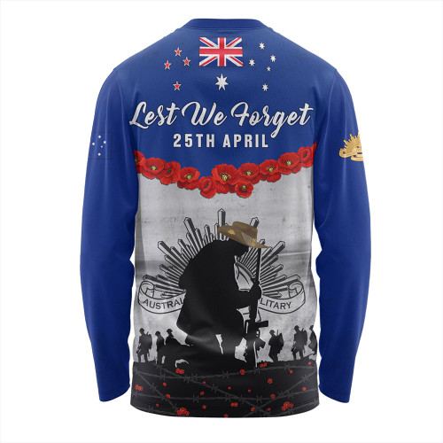 Australia Long Sleeve T-shirt Anzac Day Lest We Forget Honoring The Anzac Spirit Australia Long Sleeve T-shirt Anzac Day Lest We Forget Honoring The Anzac Spirit