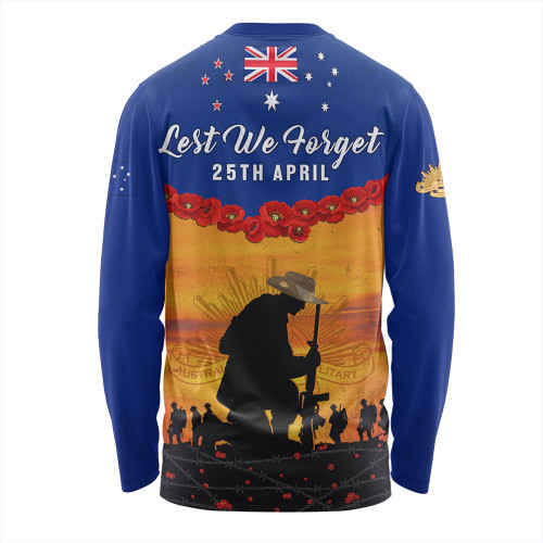 Australia Long Sleeve T-shirt Anzac Day Lest We Forget Honoring The Anzac Spirit Australia Long Sleeve T-shirt Anzac Day Lest We Forget Honoring The Anzac Spirit