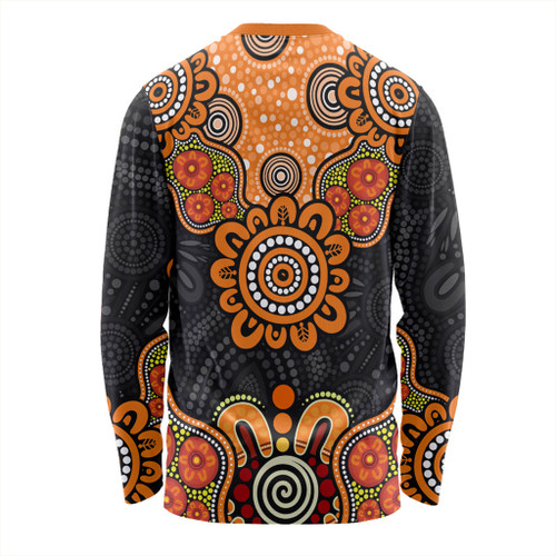 Australia Long Sleeve T-shirt Aboriginal Indigenous Dot Style Design Cuture