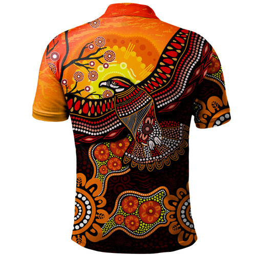 Australia Polo Shirt Eagle Aboriginal Dot Painting Traditional Australia Polo Shirt Eagle Aboriginal Dot Painting Traditional