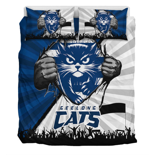 Geelong Cats Bedding Set Breaking Through Fan Design