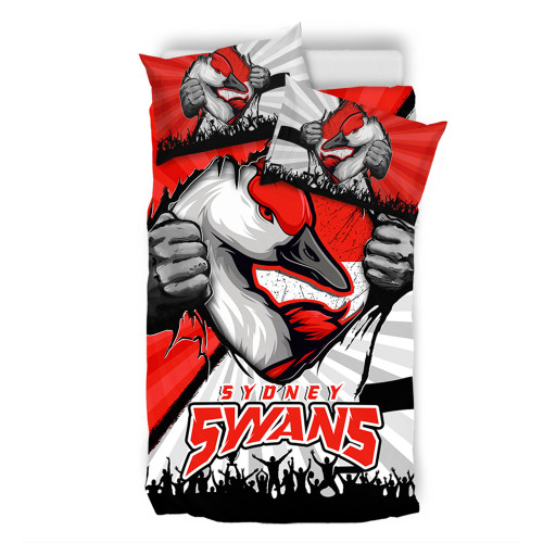Sydney Swans Bedding Set Breaking Through Fan Design