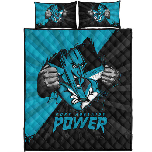 Port Adelaide Quilt Bed Set Breaking Through Fan Design