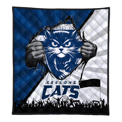 Geelong Cats Quilt Breaking Through Fan Design Geelong Cats Quilt Breaking Through Fan Design