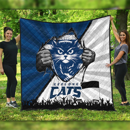 Geelong Cats Quilt Breaking Through Fan Design Geelong Cats Quilt Breaking Through Fan Design