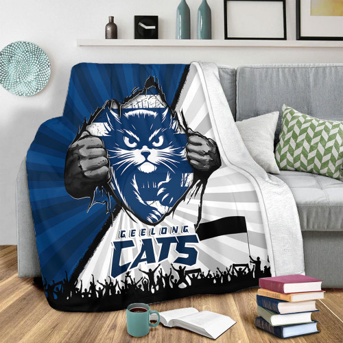 Geelong Cats Blanket Breaking Through Fan Design Geelong Cats Blanket Breaking Through Fan Design