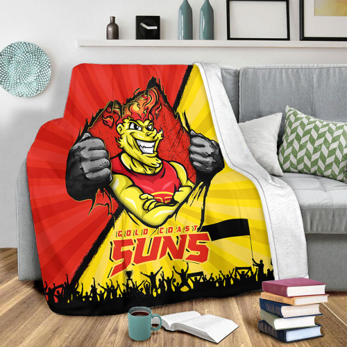 Gold Coast SUNS Blanket Breaking Through Fan Design Gold Coast SUNS Blanket Breaking Through Fan Design