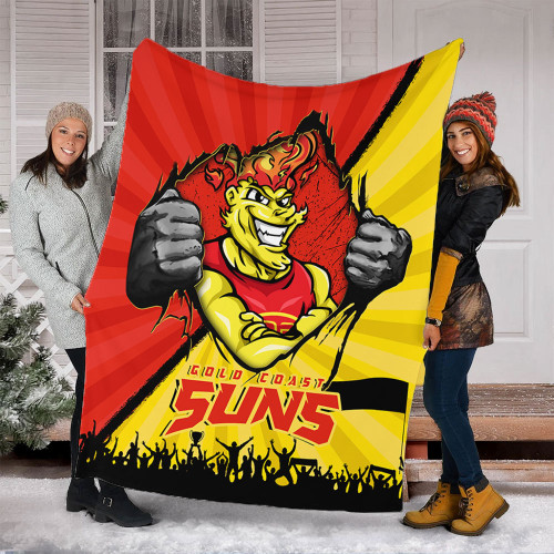 Gold Coast SUNS Blanket Breaking Through Fan Design Gold Coast SUNS Blanket Breaking Through Fan Design