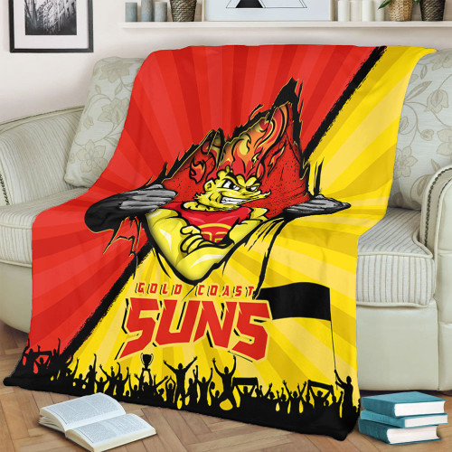 Gold Coast SUNS Blanket Breaking Through Fan Design Gold Coast SUNS Blanket Breaking Through Fan Design