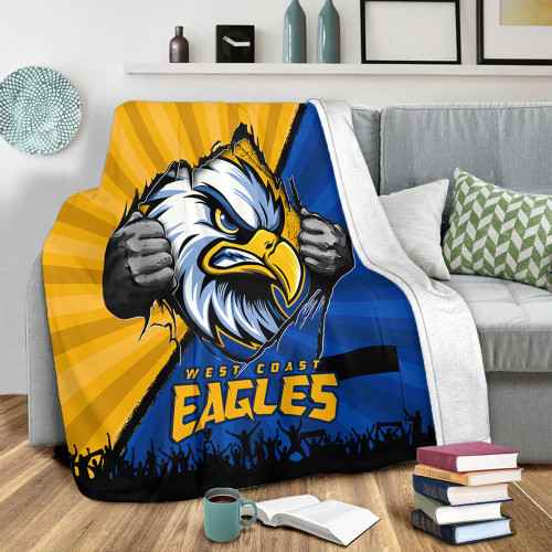 West Coast Eagles Blanket Breaking Through Fan Design West Coast Eagles Blanket Breaking Through Fan Design