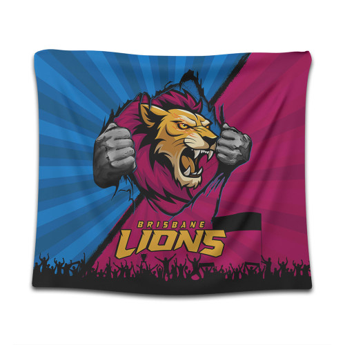 Brisbane Lions Tapestry Breaking Through Fan Design Brisbane Lions Tapestry Breaking Through Fan Design