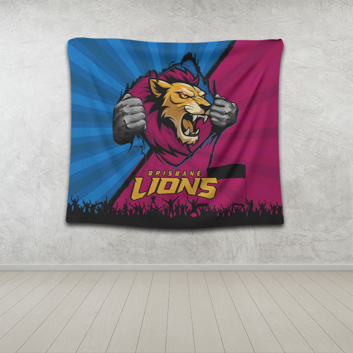 Brisbane Lions Tapestry Breaking Through Fan Design Brisbane Lions Tapestry Breaking Through Fan Design