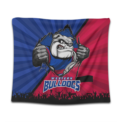 Western Bulldogs Tapestry Breaking Through Fan Design Western Bulldogs Tapestry Breaking Through Fan Design