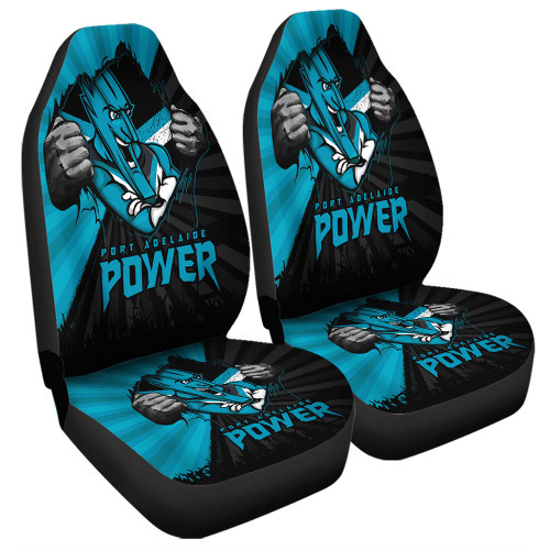 Port Adelaide Car Seat Cover Breaking Through Fan Design