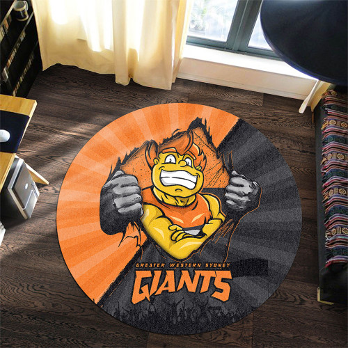 GWS GIANTS Round Rug Breaking Through Fan Design