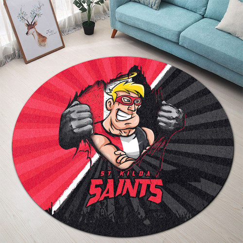 St Kilda Round Rug Breaking Through Fan Design
