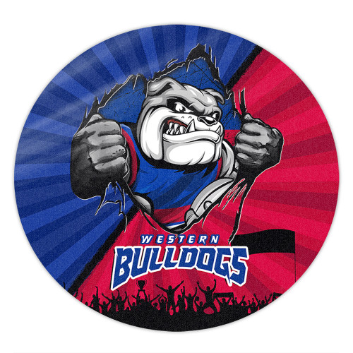 Western Bulldogs Round Rug Breaking Through Fan Design