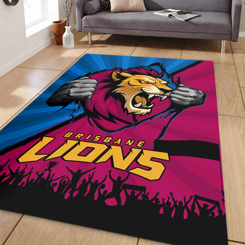 Brisbane Lions Area Rug Breaking Through Fan Design Brisbane Lions Area Rug Breaking Through Fan Design