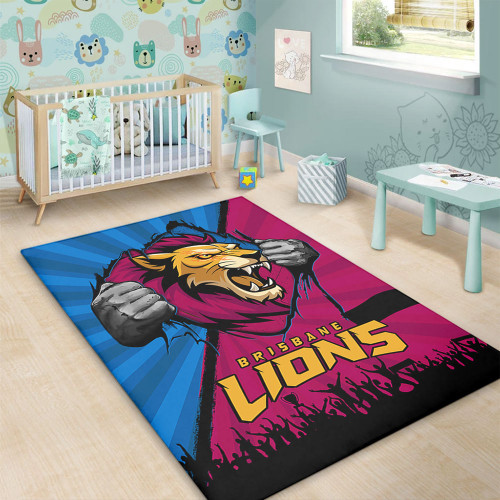 Brisbane Lions Area Rug Breaking Through Fan Design Brisbane Lions Area Rug Breaking Through Fan Design
