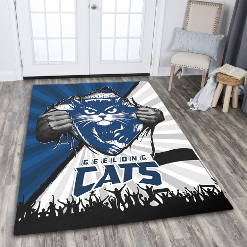 Geelong Cats Area Rug Breaking Through Fan Design Geelong Cats Area Rug Breaking Through Fan Design