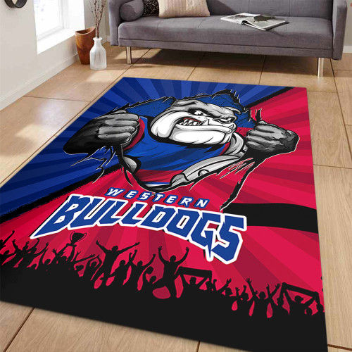 Western Bulldogs Area Rug Breaking Through Fan Design