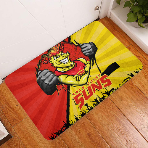 Gold Coast SUNS Doormat Breaking Through Fan Design Gold Coast SUNS Doormat Breaking Through Fan Design