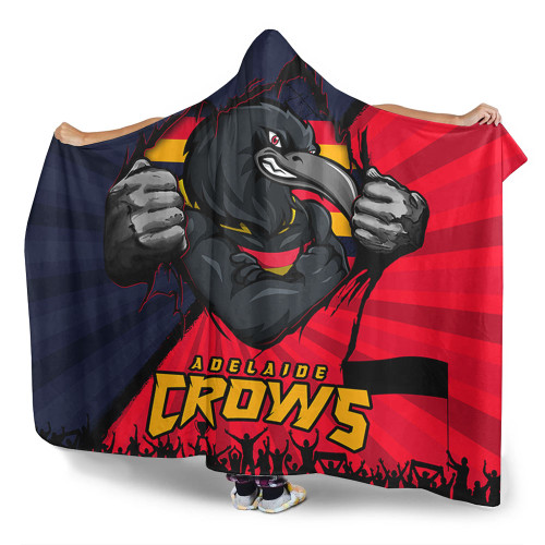 Adelaide Crows Hooded Blanket Breaking Through Fan Design