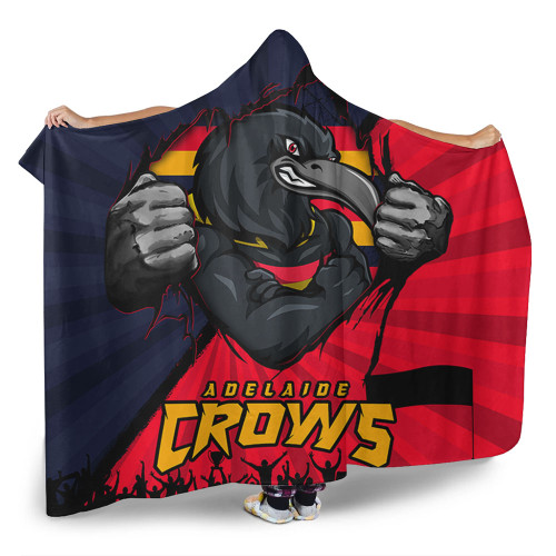 Adelaide Crows Hooded Blanket Breaking Through Fan Design