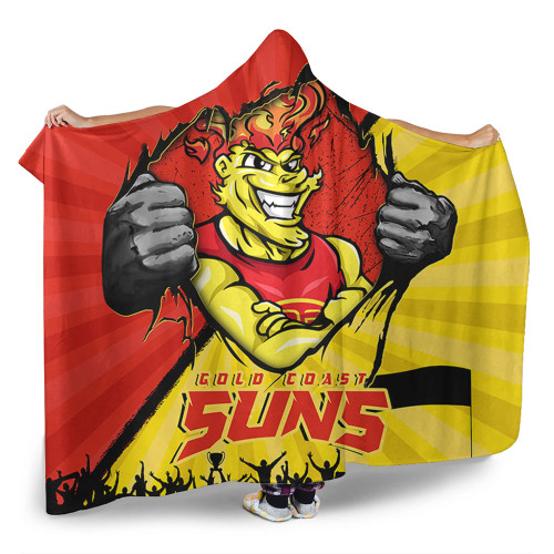 Gold Coast SUNS Hooded Blanket Breaking Through Fan Design