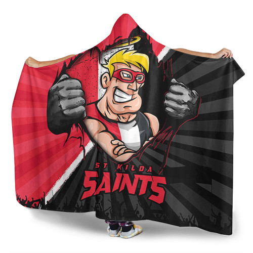 St Kilda Hooded Blanket Breaking Through Fan Design St Kilda Hooded Blanket Breaking Through Fan Design