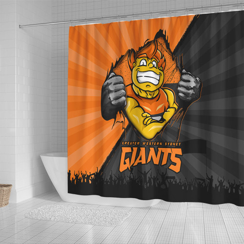 GWS GIANTS Shower Curtain Breaking Through Fan Design GWS GIANTS Shower Curtain Breaking Through Fan Design