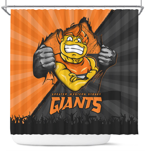 GWS GIANTS Shower Curtain Breaking Through Fan Design GWS GIANTS Shower Curtain Breaking Through Fan Design