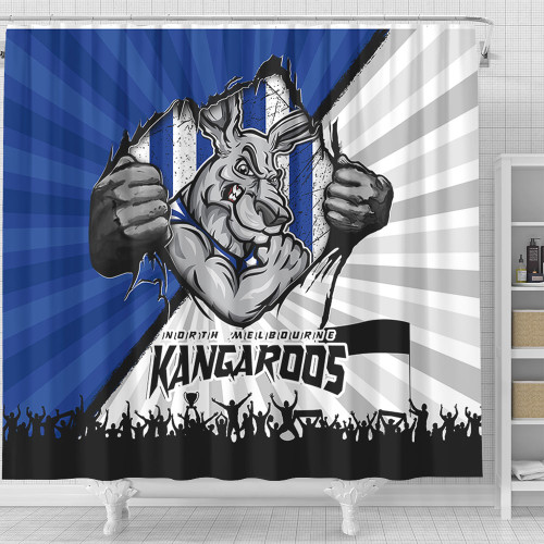 North Melbourne Shower Curtain Breaking Through Fan Design North Melbourne Shower Curtain Breaking Through Fan Design