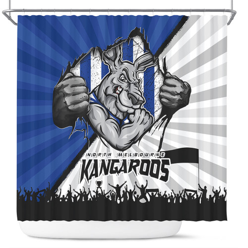 North Melbourne Shower Curtain Breaking Through Fan Design North Melbourne Shower Curtain Breaking Through Fan Design