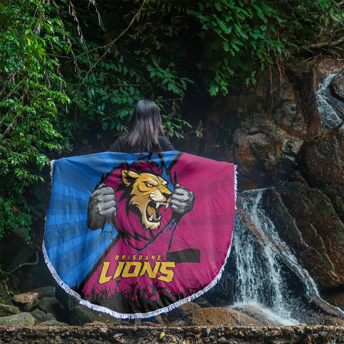 Brisbane Lions Beach Blanket Breaking Through Fan Design