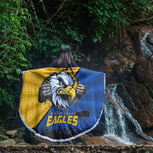 West Coast Eagles Beach Blanket Breaking Through Fan Design West Coast Eagles Beach Blanket Breaking Through Fan Design