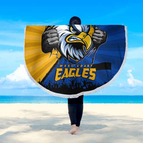 West Coast Eagles Beach Blanket Breaking Through Fan Design West Coast Eagles Beach Blanket Breaking Through Fan Design