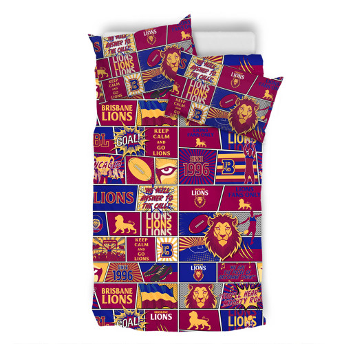Brisbane Lions Bedding Set Legacy Of The Pride Comic Style