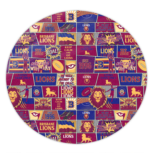 Brisbane Lions Round Rug Legacy Of The Pride Comic Style Brisbane Lions Round Rug Legacy Of The Pride Comic Style