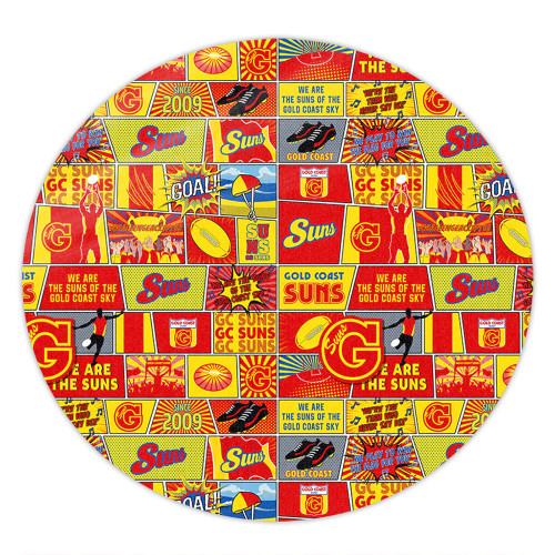 Gold Coast SUNS Round Rug Legacy Of The Pride Comic Style