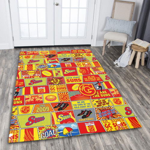 Gold Coast SUNS Area Rug Legacy Of The Pride Comic Style