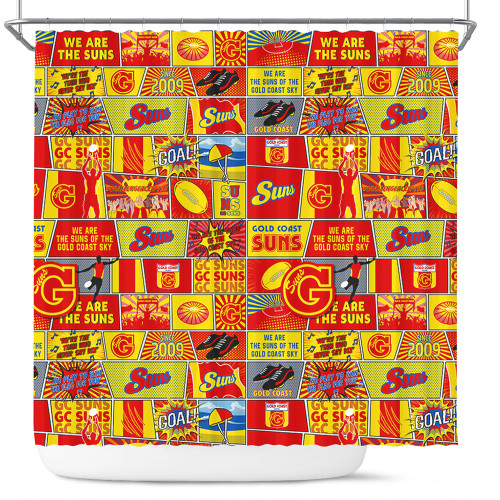 Gold Coast SUNS Shower Curtain Legacy Of The Pride Comic Style