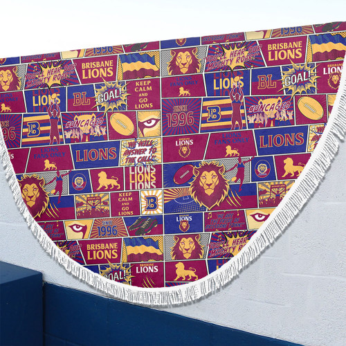 Brisbane Lions Beach Blanket Legacy Of The Pride Comic Style Brisbane Lions Beach Blanket Legacy Of The Pride Comic Style