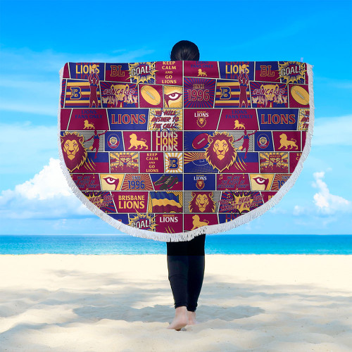 Brisbane Lions Beach Blanket Legacy Of The Pride Comic Style Brisbane Lions Beach Blanket Legacy Of The Pride Comic Style