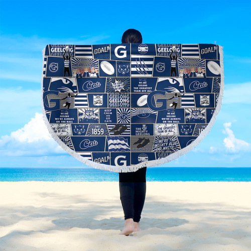 Geelong Cats Beach Blanket Legacy Of The Pride Comic Style Geelong Cats Beach Blanket Legacy Of The Pride Comic Style