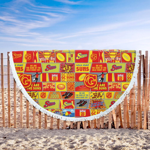 Gold Coast SUNS Beach Blanket Legacy Of The Pride Comic Style Gold Coast SUNS Beach Blanket Legacy Of The Pride Comic Style
