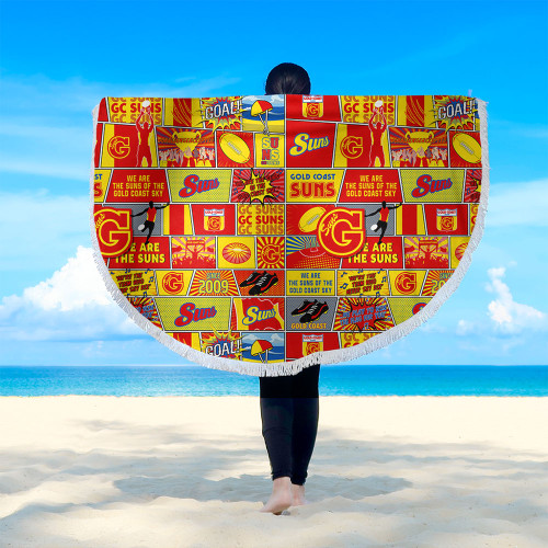 Gold Coast SUNS Beach Blanket Legacy Of The Pride Comic Style Gold Coast SUNS Beach Blanket Legacy Of The Pride Comic Style