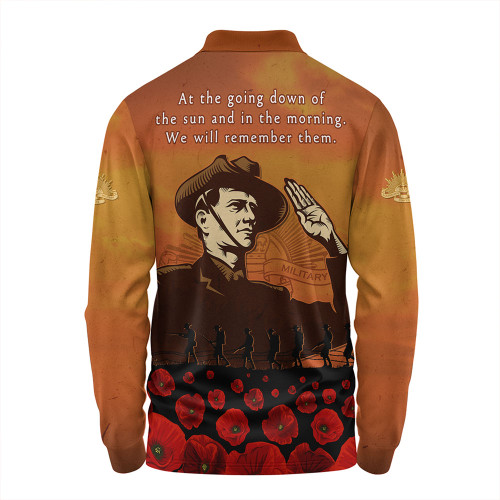 Australia Long Sleeve Polo Shirt Anzac Day Soldiers Salute To Remember Of Our Heroes Australia Long Sleeve Polo Shirt Anzac Day Soldiers Salute To Remember Of Our Heroes