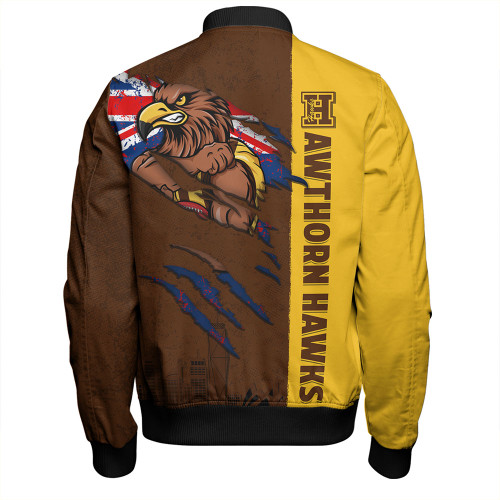Hawthorn Bomber Jacket Burning Passion Of Power Scratch Style